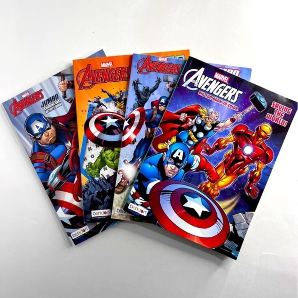 Marvel Avengers Set of 4 Jumbo Coloring & Activity Books All Ages New